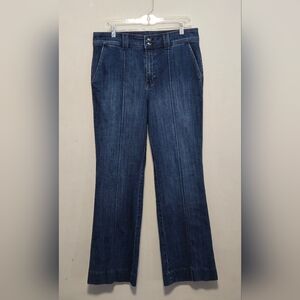 Talbots Flare Leg Pintuck Jeans, Women's Size 12 Blue Lapis Wash